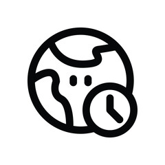 time zone line icon. Clean and minimalist vector icon for websites, mobile apps, presentations, and logos. Fully scalable and customizable for any project.