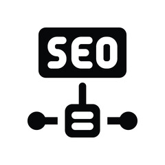 seo glyph icon. Strong and solid vector icon for websites, mobile interfaces, presentations, and visual branding. High quality and easy to edit.