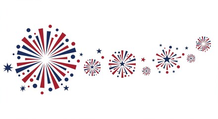 Patriotic Fireworks Display Red, White, Blue Burst Celebration