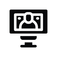 vlogger glyph icon. Strong and solid vector icon for websites, mobile interfaces, presentations, and visual branding. High quality and easy to edit.