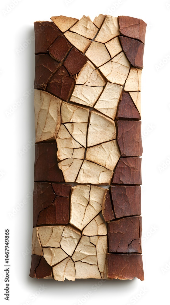 Poster unrolled scroll texture with bamboo edges and paper