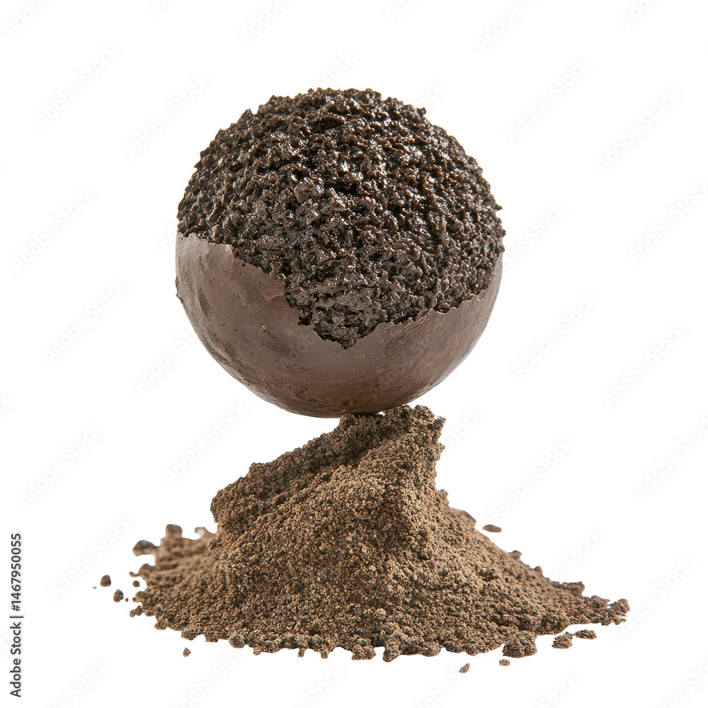 Poster truffle waves isolated on transparent background .