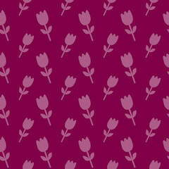 Purple Tulip Floral Pattern Design Flower Pattern for Textile Print