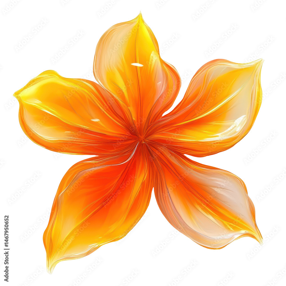 Poster tulip glow isolated on transparent background .