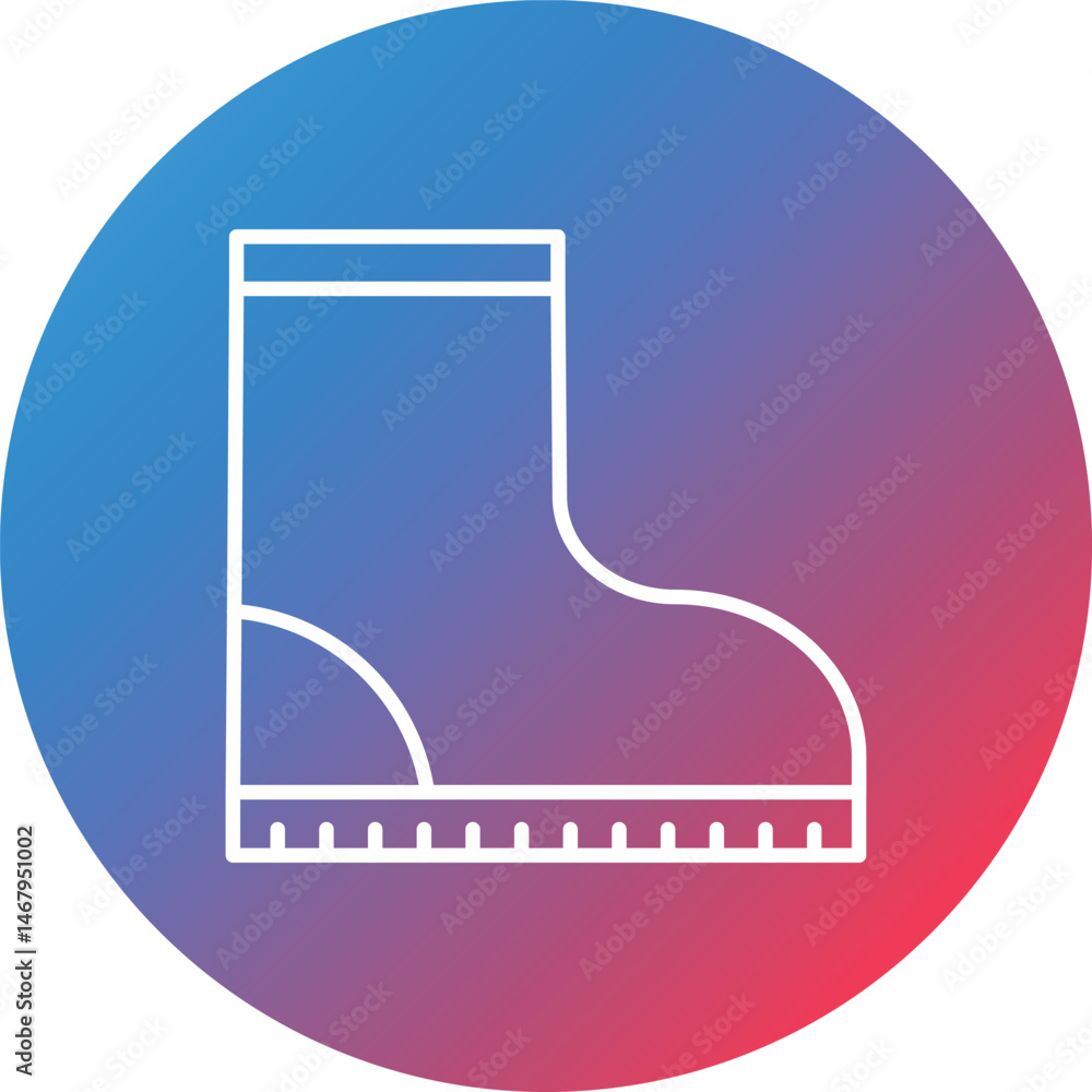 Poster farming boots line gradient circle background icon
