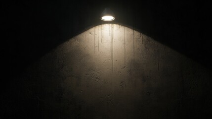 A single light source illuminates a textured wall.
