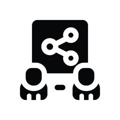 share glyph icon. Strong and solid vector icon for websites, mobile interfaces, presentations, and visual branding. High quality and easy to edit.