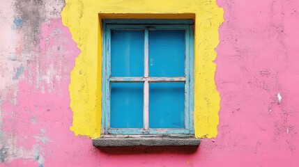 hand-painted oil paint brush stroke abstract background, vivid yellow, teal, and coral color palette, textured canvas effect, contemporary art style