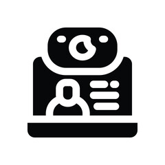 webcam glyph icon. Strong and solid vector icon for websites, mobile interfaces, presentations, and visual branding. High quality and easy to edit.