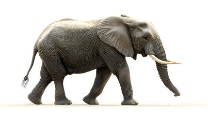 Obraz premium Majestic African elephant walking through a zoo landscape, showcasing its strength and grace