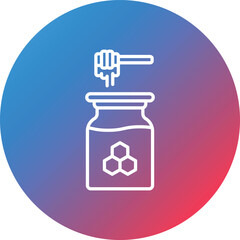 Honey Line Gradient Circle Background Icon
