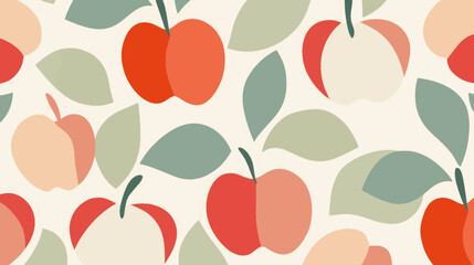 Bold vector apple pattern with green and red stylized fruits for presentations and commercial backgrounds