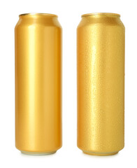 Two blank tin cans isolated on white