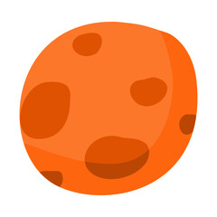Fototapeta premium Cartoon Venus planet in orange for teaching