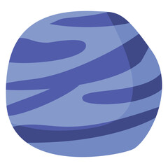 Cartoon Neptune with blue swirling pattern