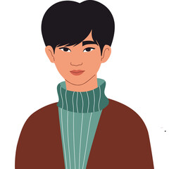 Male Portrait Eastern Asian Men with almond-shaped eyes