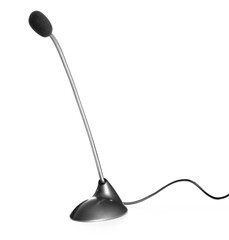 One microphone on white background. Professional audio equipment
