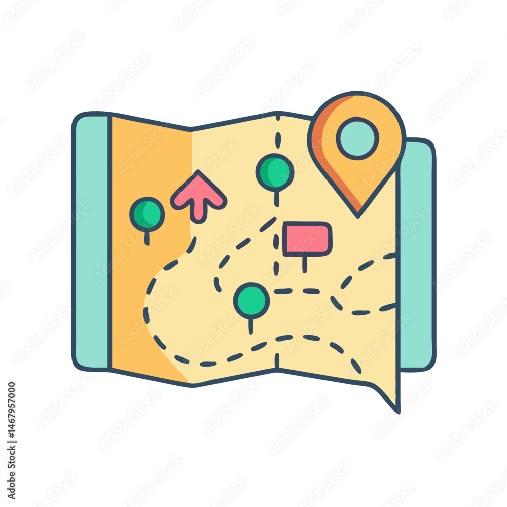 Poster explore map location destination navigation travel route journey gps planning adventure guide way