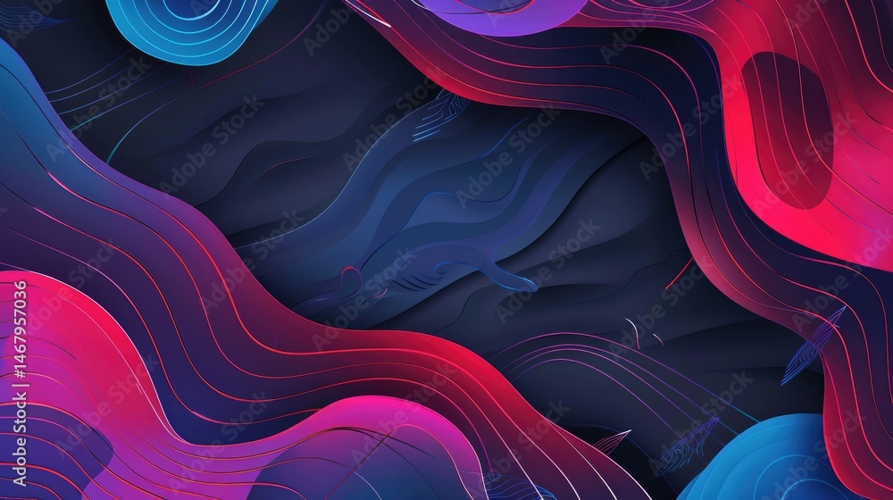 Aufkleber abstract vivid color wave flowing express the energetic texture. seamless texture of vividness curve