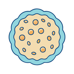 Illustration of a round cell with spots and a wavy border for medical or scientific use concept
