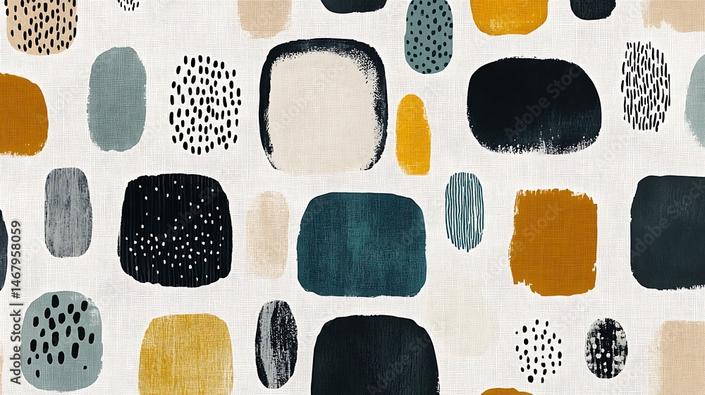 Poster modern abstract seamless pattern with organic shapes and neutral color palette