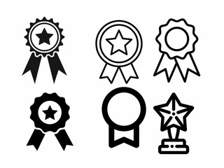 Set of award isolated on white background.