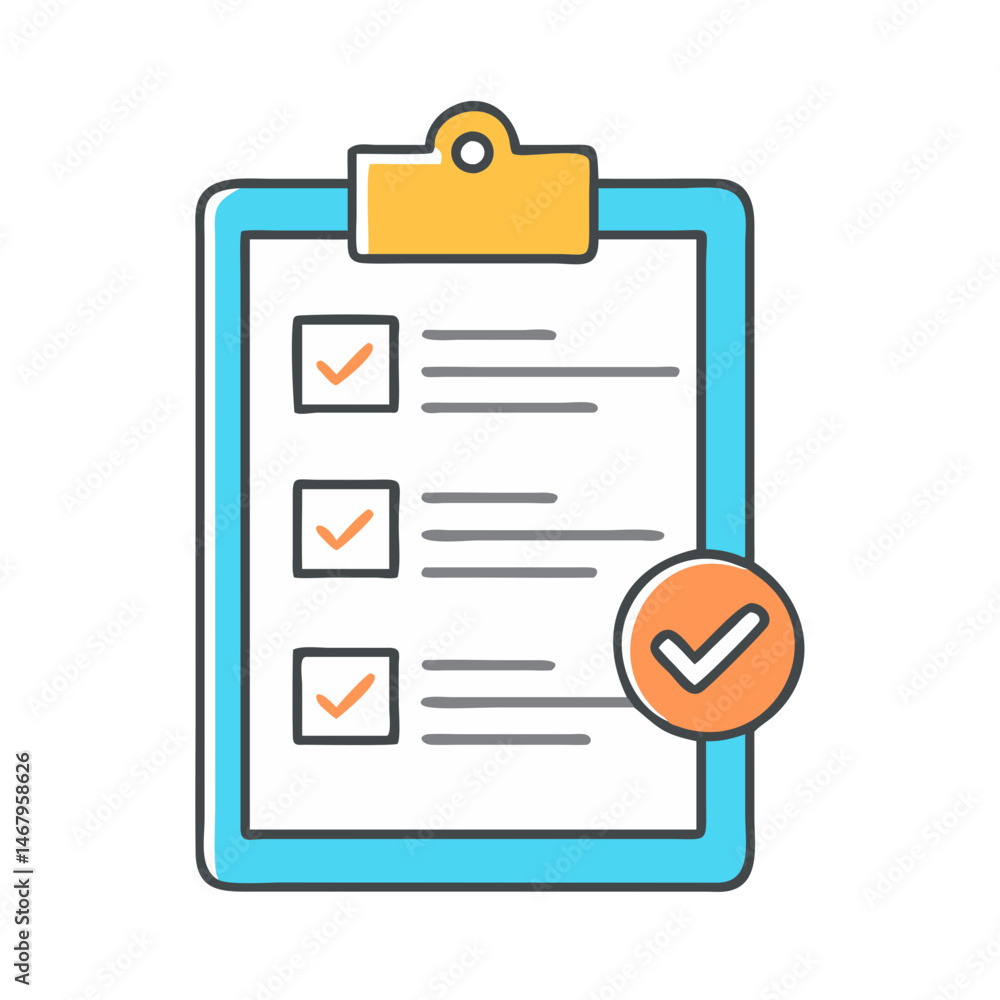 Poster checklist task management to do list clipboard check mark survey form planning organization list tas
