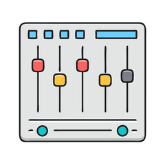 Fototapeta premium Illustration of audio mixer sound mixing console music production soundboard equalizer faders sliders