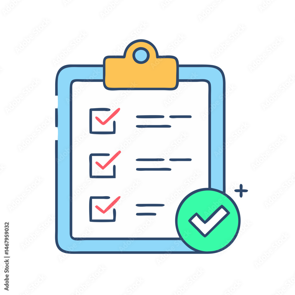 Poster checklist task management to do list planning project management task list with check marks and plus