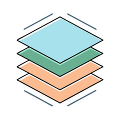 Layers stack diagram illustration with color layers concept for design and organization structure