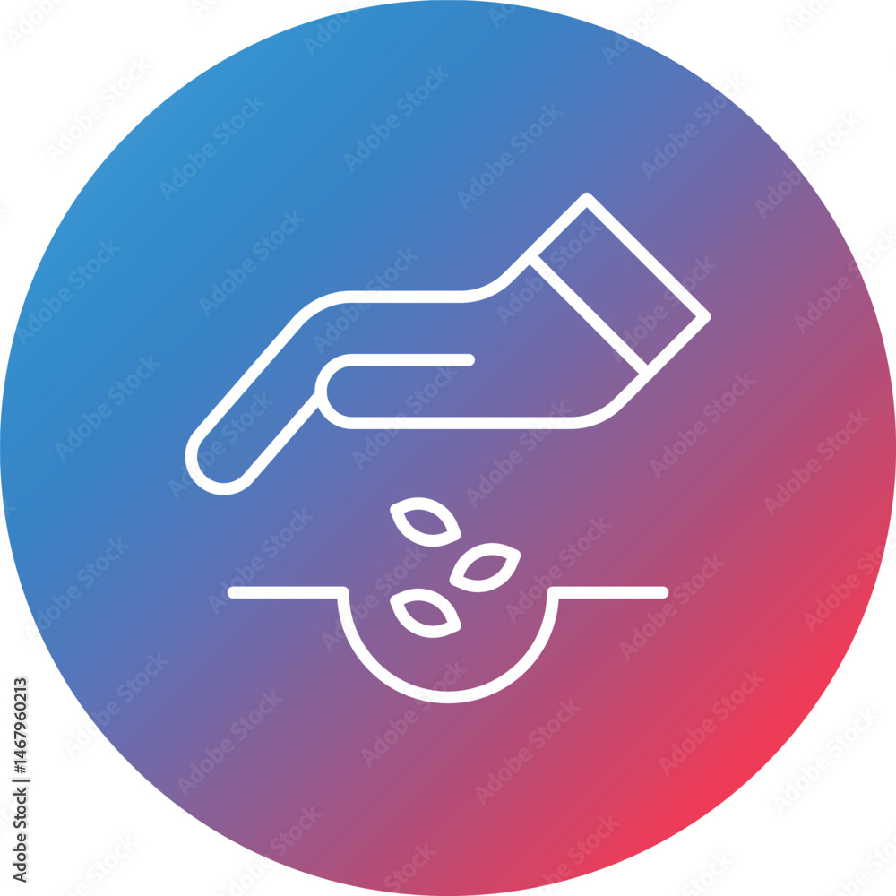 Poster seeding line gradient circle background icon
