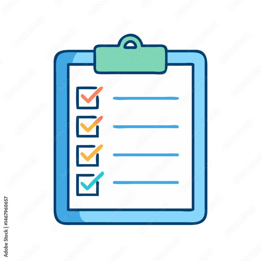 Poster checklist clipboard task list check mark survey form to do list planning organization document