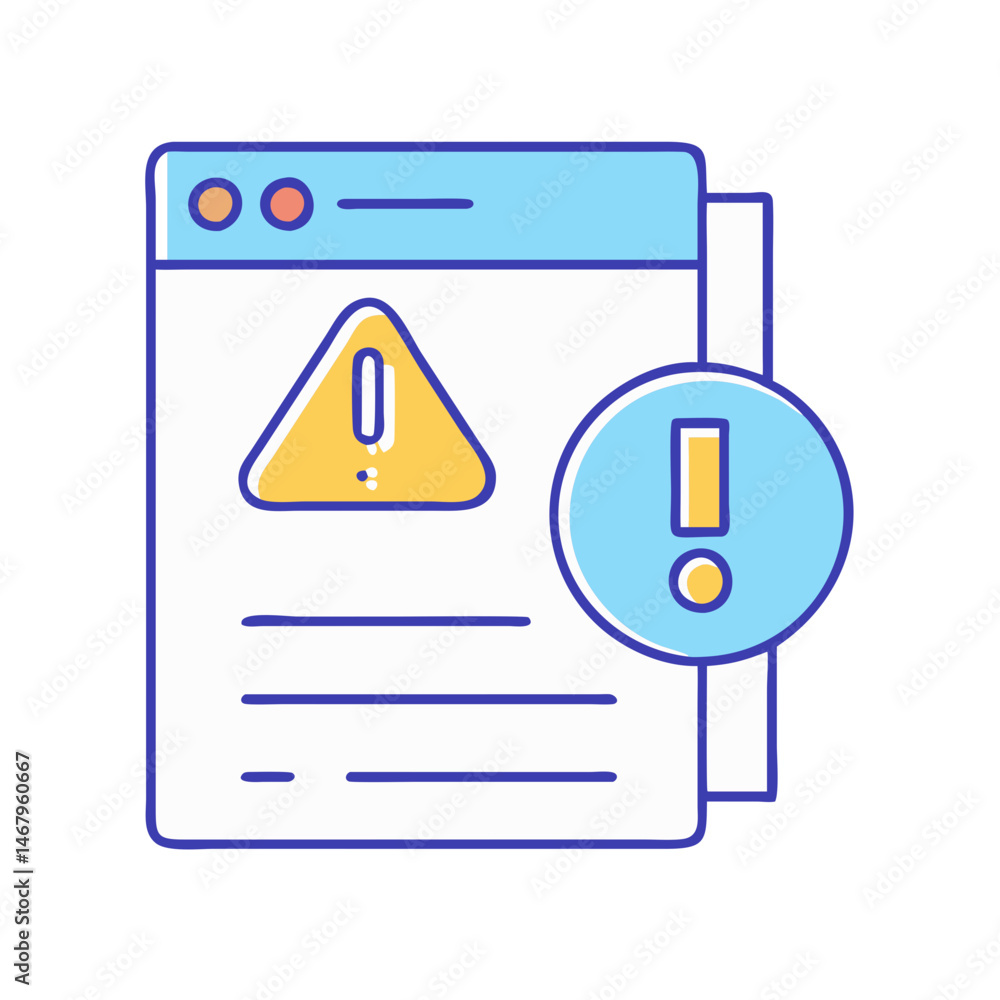 Poster website error warning alert notification system failure internet problem attention required notice s