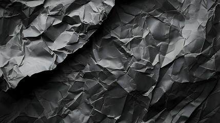Wrinkled black old wrinkled paper. Dusty cardboard wrapping