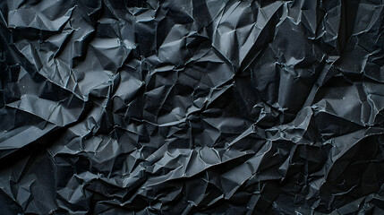 Wrinkled black old wrinkled paper. Dusty cardboard wrapping