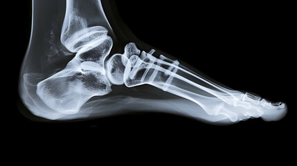 X-ray view of woman's foot with ankle pain