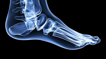 X-ray view of woman's foot with ankle pain
