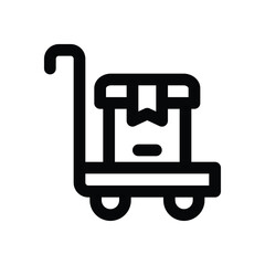 Obraz premium trolley line icon. Clean and minimalist vector icon for websites, mobile apps, presentations, and logos. Fully scalable and customizable for any project.