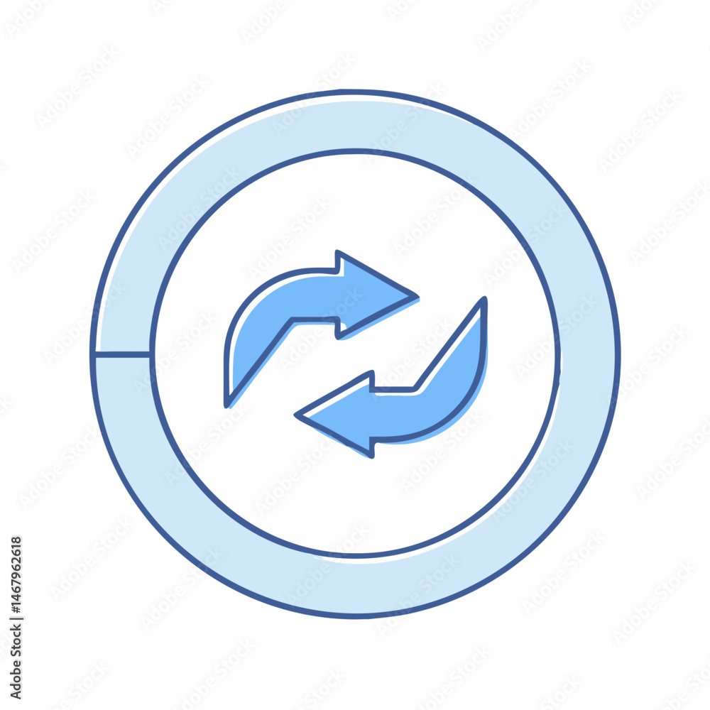 Poster Refresh sync reload update arrow circle process cycle loop repeat vector illustration graphic icon design