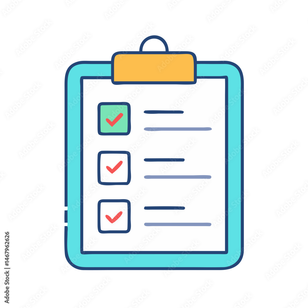 Poster clipboard checklist task list project management to do list planning organization checkmark survey f