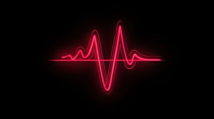 A red waveform on a black background.
