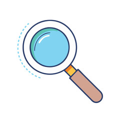 Magnifying glass search icon vector illustration find explore zoom research discovery investigation tool icon