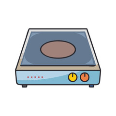 Fototapeta premium Illustration of electric stove top burner appliance kitchen cooking equipment for culinary use and home