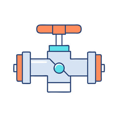 Illustration of a valve industrial pipeline water control system plumbing equipment design icon