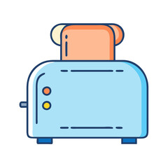Toaster appliance for breakfast kitchen toast bread making machine vector illustration design
