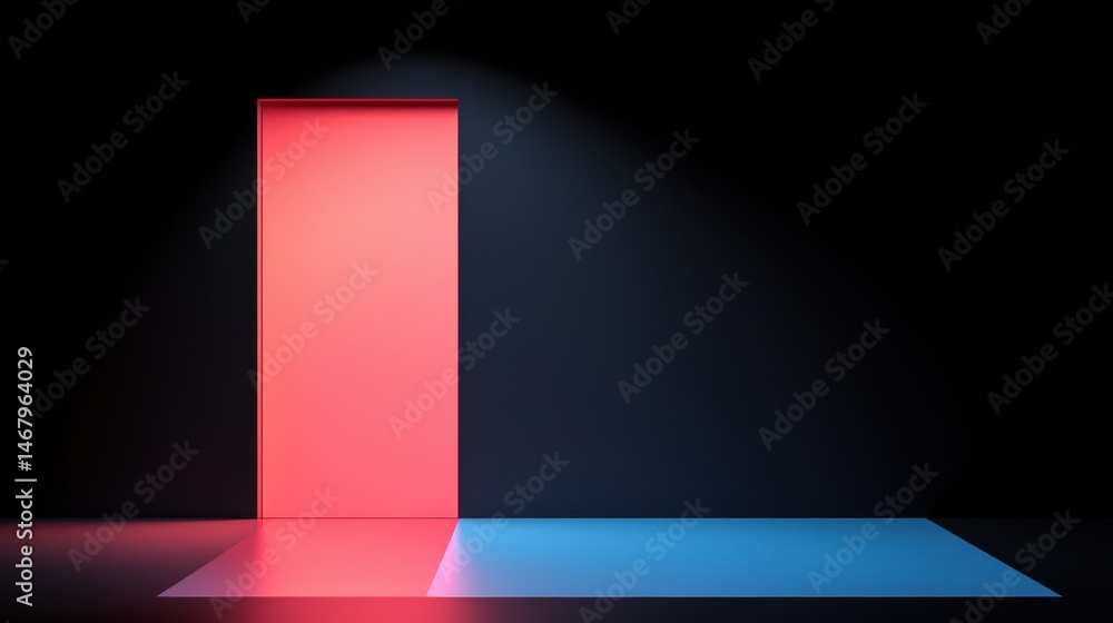 Poster a red rectangle with a black border and a blue rectangle with a black border.