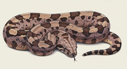 Obraz premium Illustration of a snake with detailed pattern