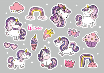 unicorn sticker sheet printable vector