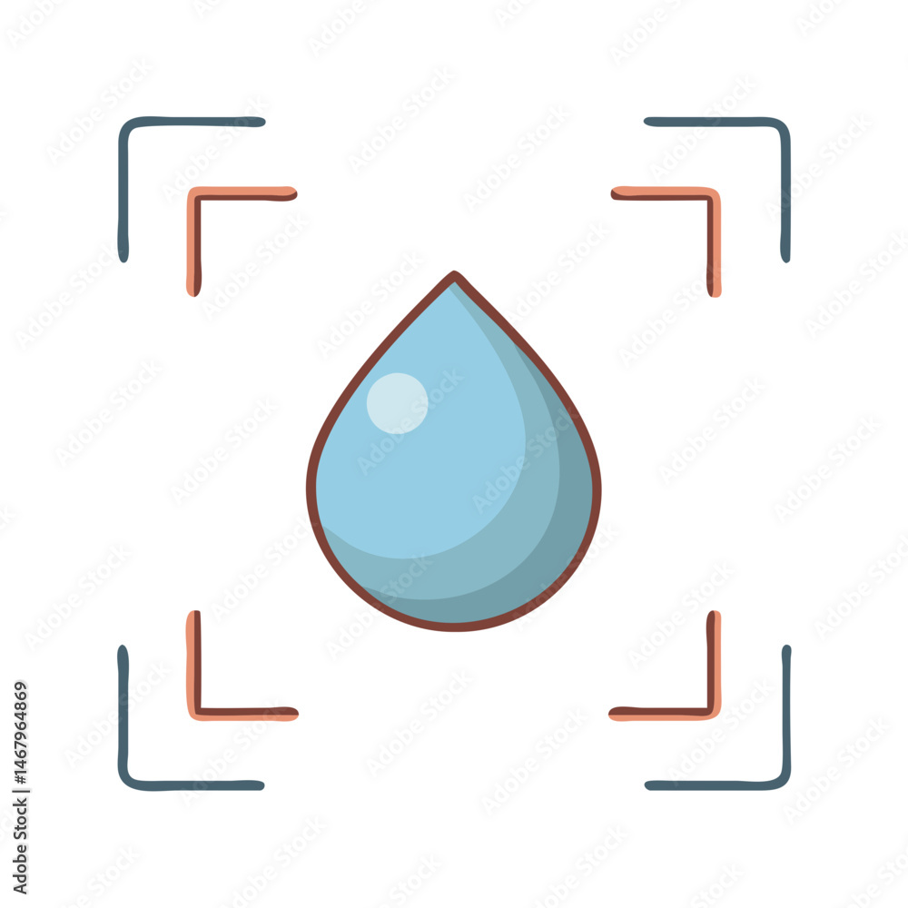 Poster isolated water drop vector illustration for graphic design and nature resources concept usage design