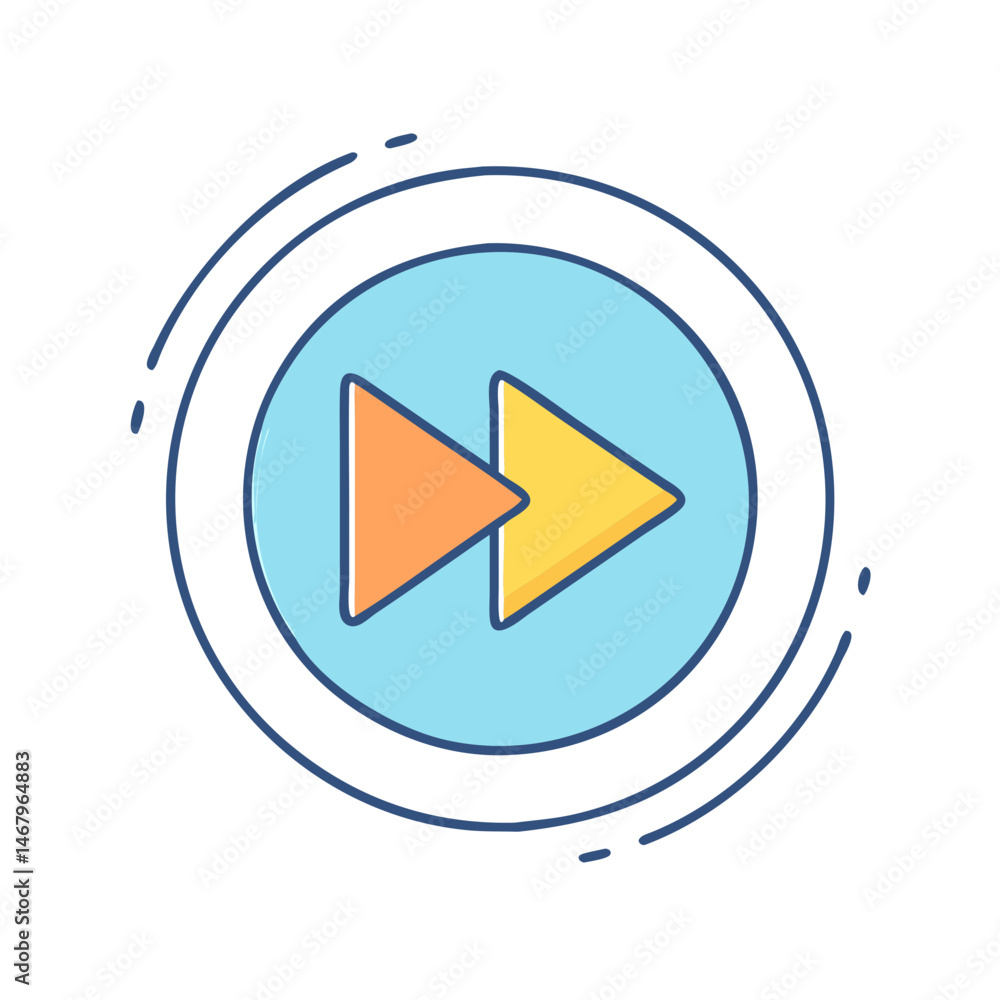 Poster download fast forward vector icon media player button play next skip ahead interface design